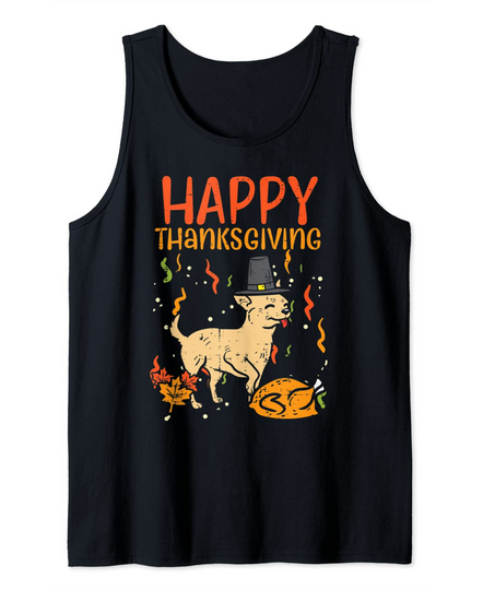Discover Happy Thanksgiving Chihuahua Turkey Chiwawa Tank Top