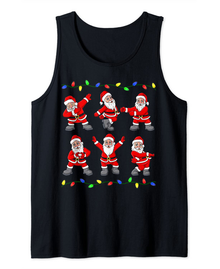 Discover Christmas Santa Claus Dancing Tree Lights Tank Top