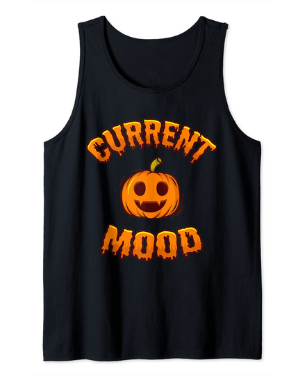 Discover Funny Halloween Cute Pumpkin Jack O Lantern Current Mood Tank Top