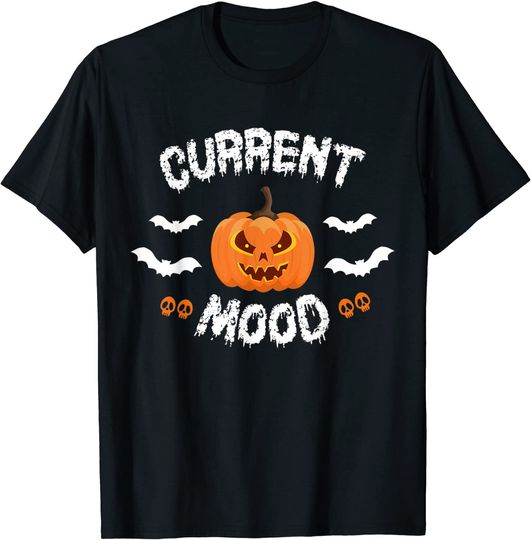 Discover Current Mood Halloween Shirt, Pumpkin Shirt, Pumpkin Face T-Shirt