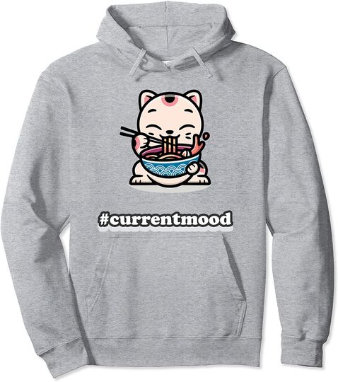 Discover CURRENT MOOD Cat Ramen Noodles Love Pullover Hoodie