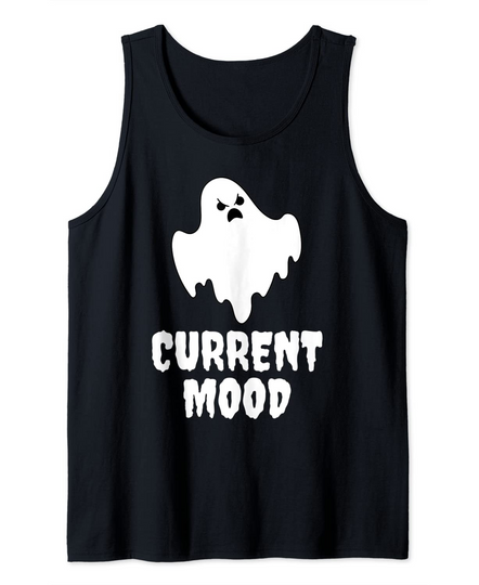 Discover Current Mood Grumpy Ghost Halloween Funny Trick Or Treat Tank Top