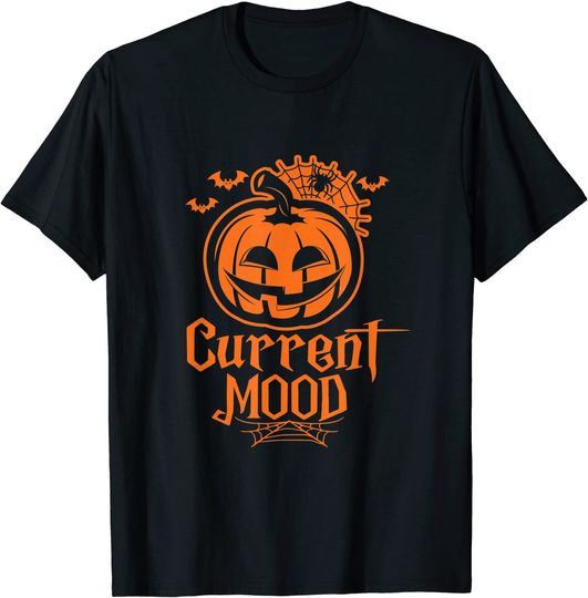 Discover Current Mood Spooky Halloween Pumpkin 2021 T-Shirt