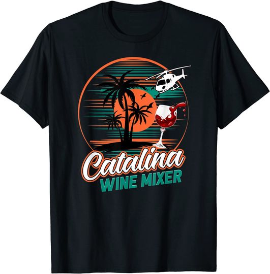 Discover Vintage Catalina Mixer Wine Party Beach Island Summer Palm T-Shirt
