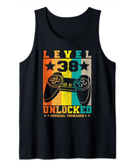 Discover Level 38 Unlocked  Teenager 38th Birthday Gamer Gift Tank Top