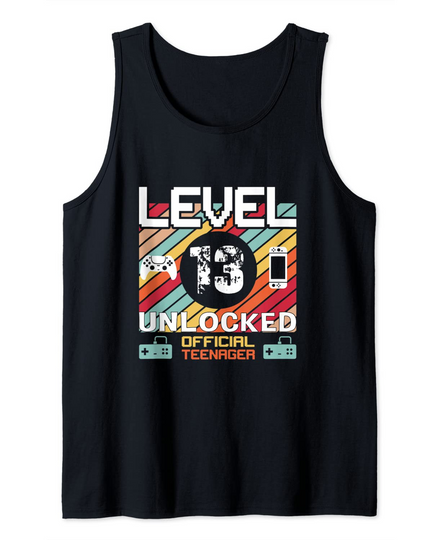 Discover Level 13 Unlocked  Teenager Gamer Video Game B-Day Tank Top