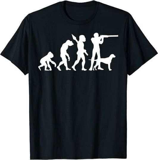 Discover Hunter Hunting Dog Hunt Gun Rifle Sports Evolution Funny T-Shirt