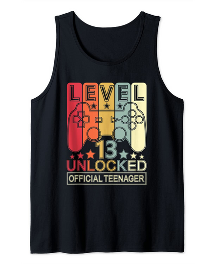 Discover 13th Birthday 2008 Level 13 Unlocked  Teenager Gamer Tank Top