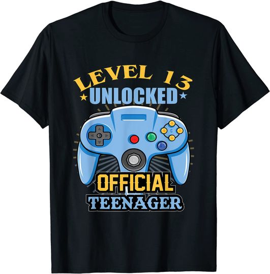 Discover  Teenager 13th funny Birthday Gift Level 13 Unlocked T-Shirt