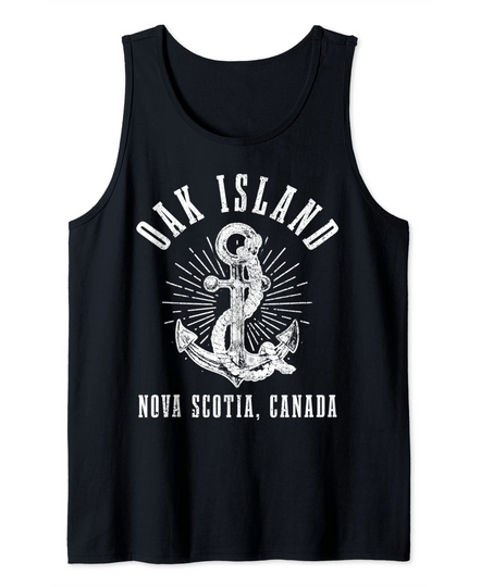 Discover Oak Island Nova Scotia Canada Vintage Anchor Nautical Gift Tank Top
