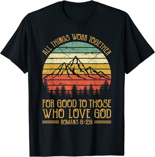 Discover Romans 8:28 Christians Bible Verse Gifts Religious Christian T-Shirt