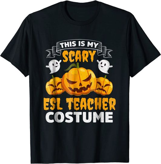 Discover Scary ESL Teacher Costume Funny Halloween Funny T-Shirt