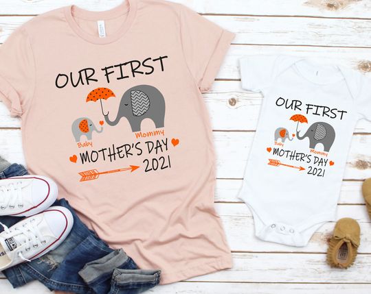 Discover Our First Mother's Day Together Baby Onesie T-Shirt