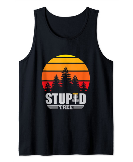Discover Disc Golf Basket Stupid Tree Frisbee Vintage Funny Tank Top