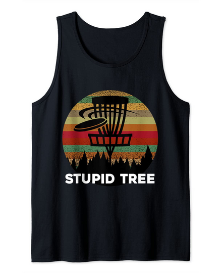 Discover 80s Retro Vintage Funny Stupid Tree Disc Golf Gift Tank Top