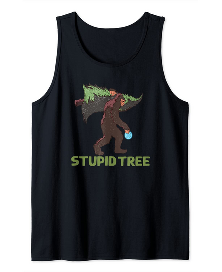 Discover Funny Disc Golfing Bigfoot Stupid Tree Tank Top
