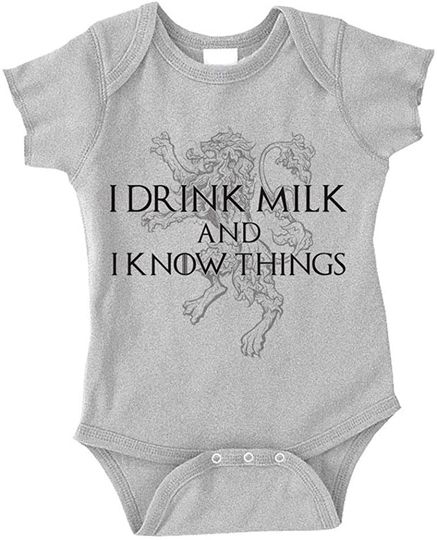 Discover I Drink Milk And I Know Thing Baby Bodysuit