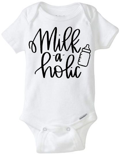 Discover Milkaholic Funny Baby Bodysuit