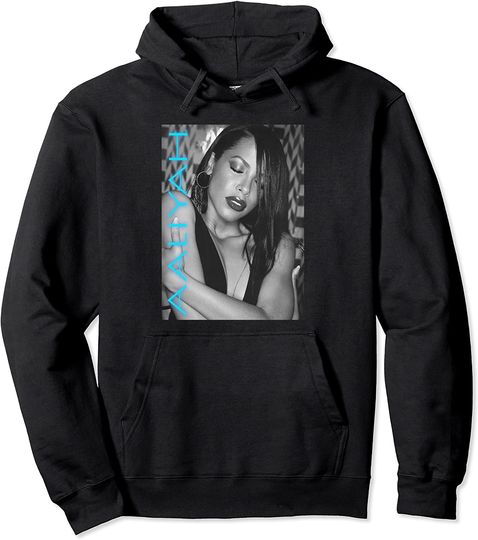 Discover Aaliyah Blue Glowing Logo Pullover Hoodie