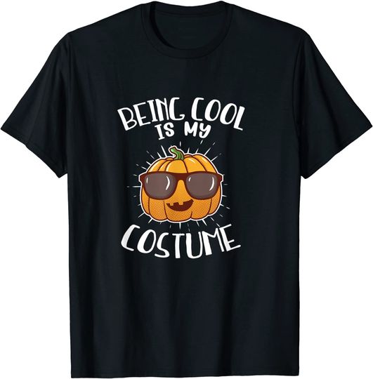 Discover Being Cool Is My Costume Pumpkin Halloween Costume T-Shirt