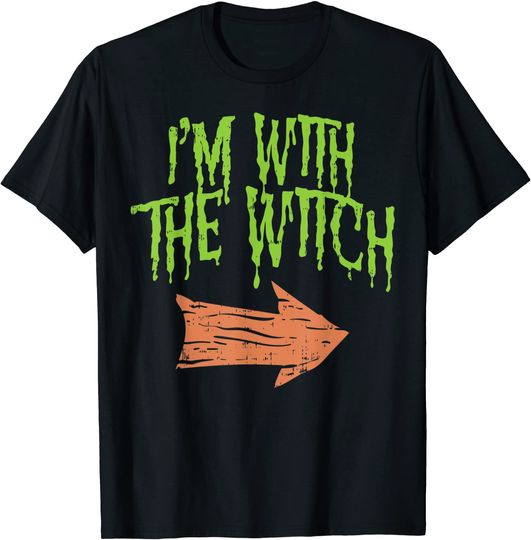 Discover Im With The Witch Funny Husband Halloween T-Shirt