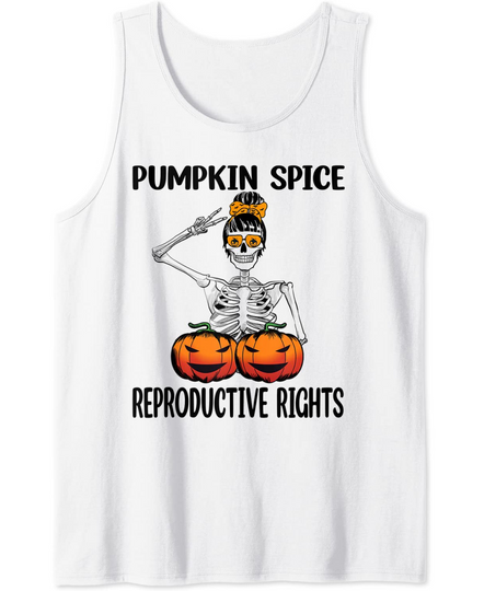 Discover Pumpkin Spice and Reproductive Rights Halloween Skull Tank Top