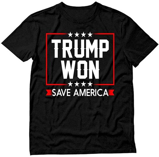 Discover Trump Won Save America Election Political Cotton Short Sleeve T-Shirt