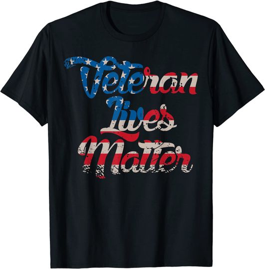 Discover Veterans Lives Matter American Flag T-Shirt