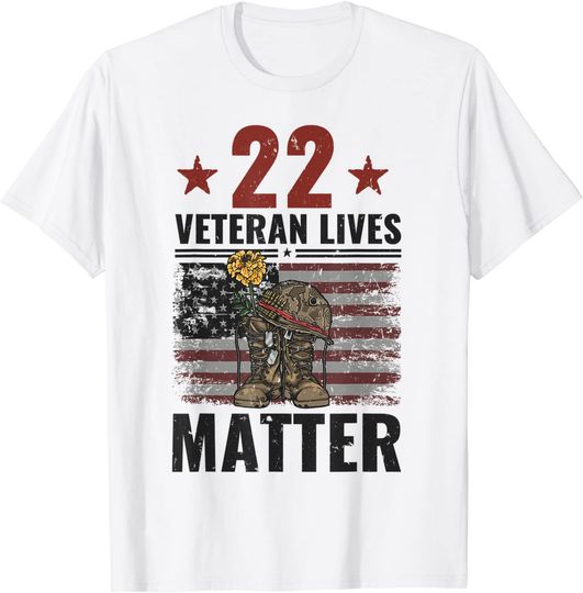 Discover 22 Veterans A Day Veteran Lives Matter T-Shirt