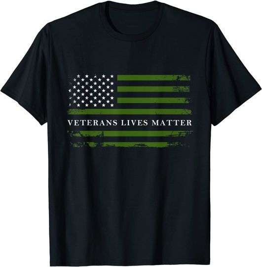 Discover Veterans Lives Matter American Flag T-Shirt