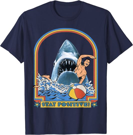 Discover This Is Me Funny Stay Positive Shark Attack Retro Comedy T-Shirt