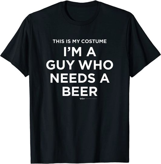 Discover This Is My Costume I'm A Guy Who Needs A Beer 2021 Halloween T-Shirt
