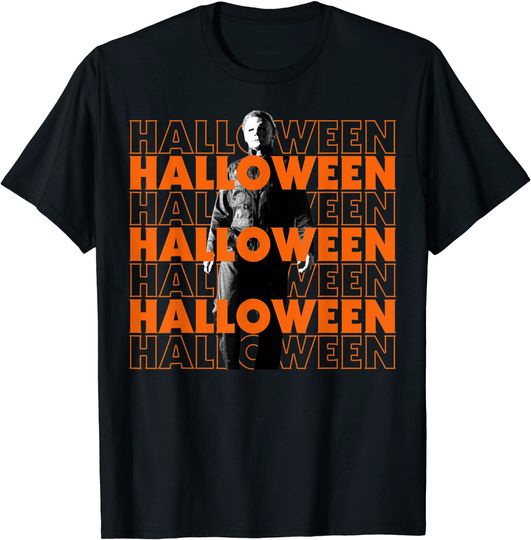 Discover Halloween 2 Michael Text Stack T-Shirt