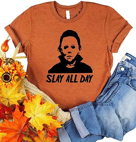 Discover Slay All Day Horror Movie Michael Myers T-Shirt