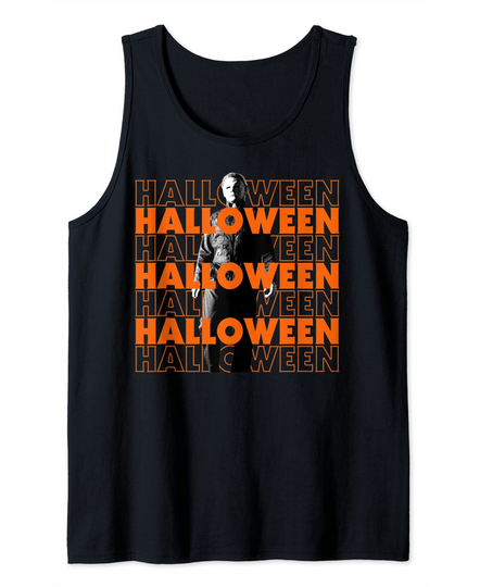 Discover Halloween Michael Text Stack Tank Top