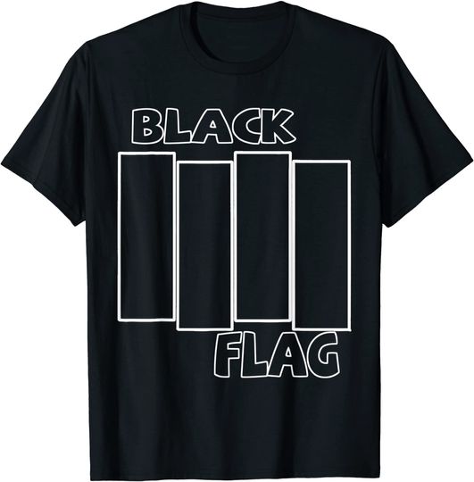 Discover Retro Black Rock Band Love Music Love Flag American T-Shirt