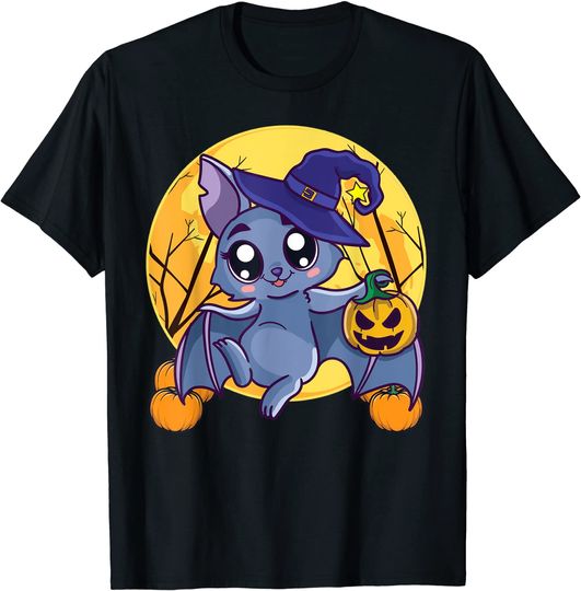 Discover Cute Bat Pumpkin Witch Hat Costume T-Shirt