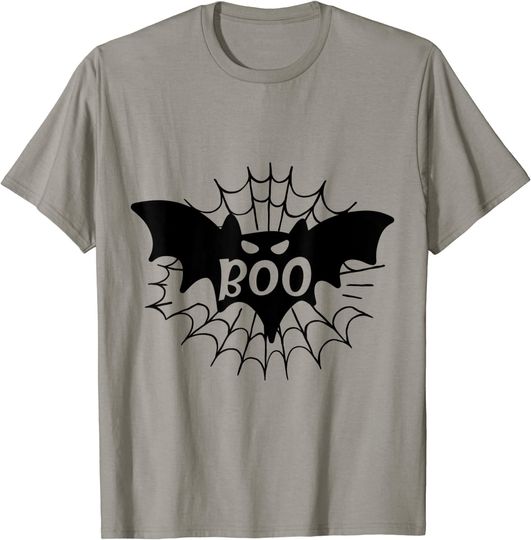 Discover Boo Black Bat and Web Graphic Halloween Costume Party T-Shirt