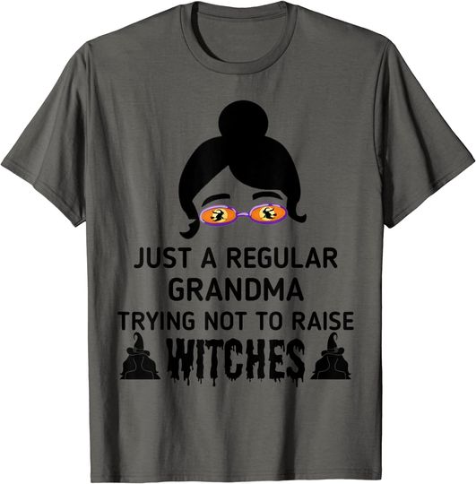 Discover Just A Regular Grandma Trying Not To Raise Witches Halloween T-Shirt
