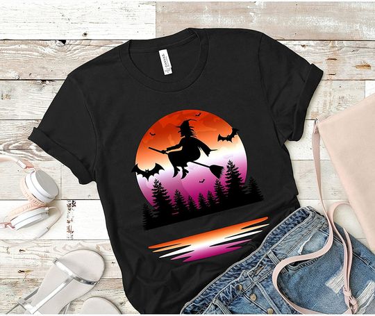 Discover Lesbian Pride Halloween Witch Aesthetic T-Shirts