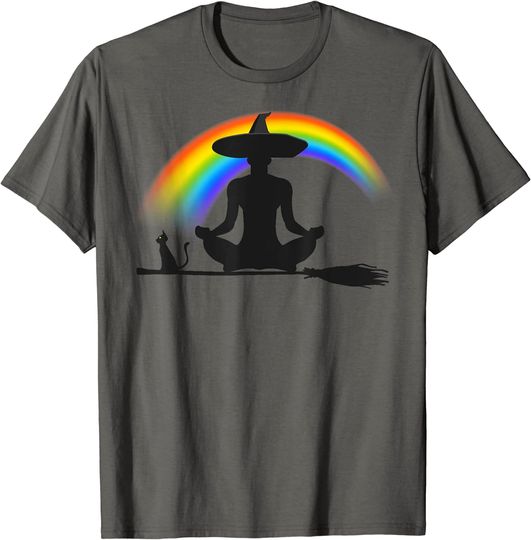 Discover LGBT Yoga Pride Witch Hippie Rainbow Halloween T-Shirt