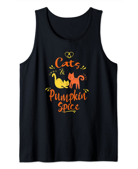 Discover Cat Lovers Fall & Autumn Cute Love Cats & Pumpkin Spice Tank Top