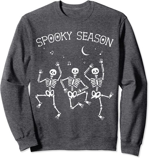 Discover Spooky Season Dancing Skeletons Halloween Sweatshirt