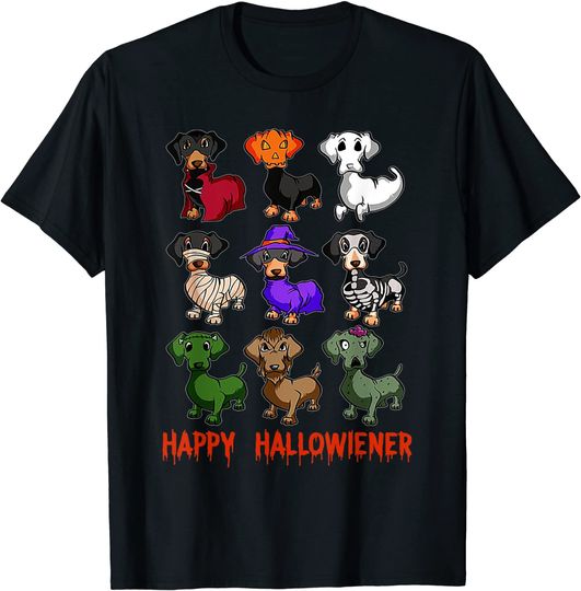 Discover Happy Hallowiener Dachshund Halloween T-Shirt