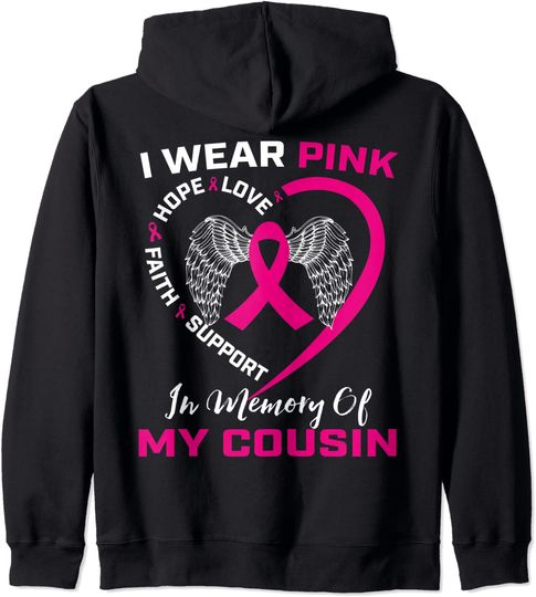 Discover I Wear Pink In Memory Of My Cousin Breast Cancer Graphic Hoodie