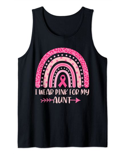 Discover Breast Cancer Rainbow Leopard I Wear Pink for My Aunt Tank Top