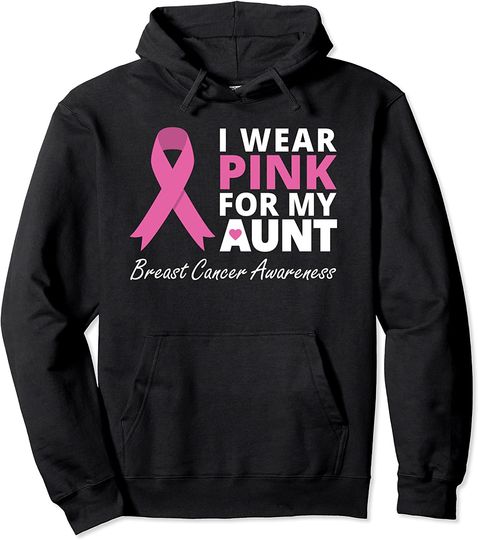 Discover I Wear Pink For My Aunt Hoodie Ribbon Family Love Warrior