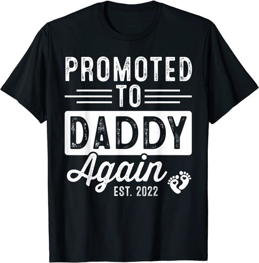 Discover Promoted To Daddy Again Est 2022 Soon To Be Daddy T-Shirt