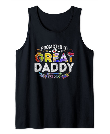Discover Promoted To Great Daddy Est 2022 Holidays Lover Tank Top