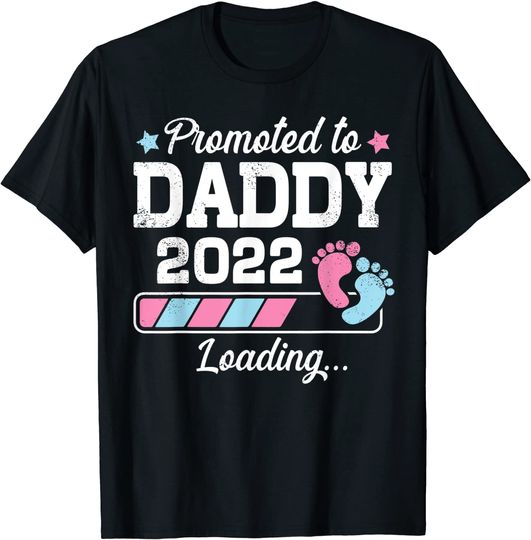 Discover Promoted To Daddy Funny Family With Cute Footprint T-Shirt